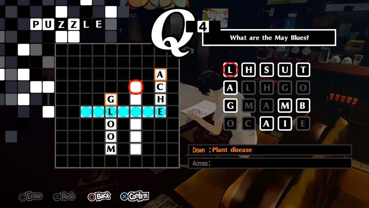 An example of a crossword puzzle in P5R, which you'll find in Leblanc.